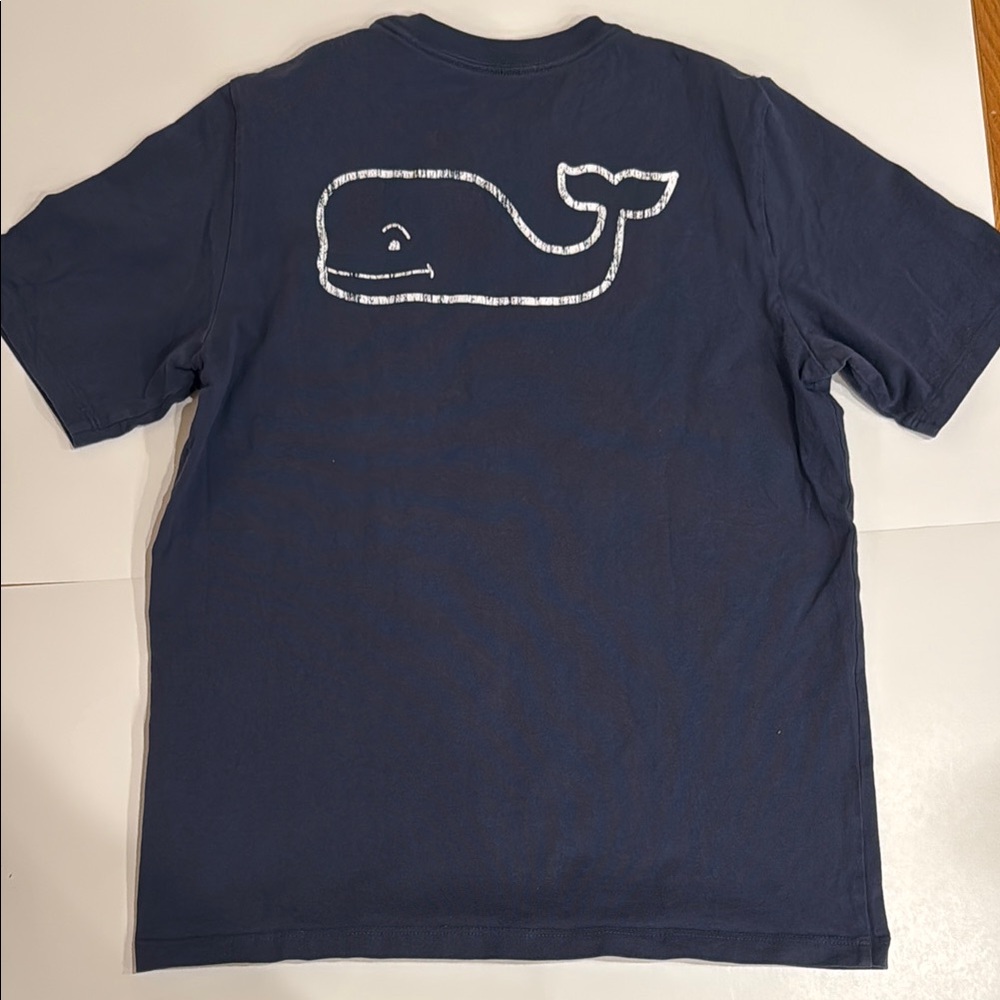 Navy Whale Graphic Kids T-Shirt - size large